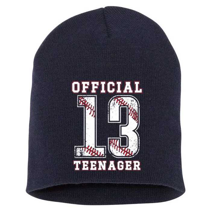 13th Birthday Boy Party Baseball Teenage Short Acrylic Beanie