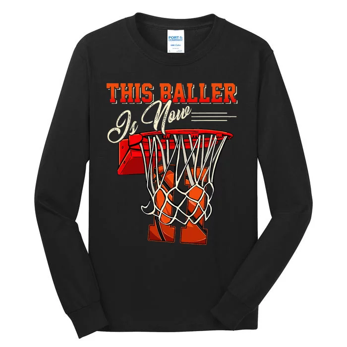 11th Birthday Boy Basketball 11 Years Old Tall Long Sleeve T-Shirt