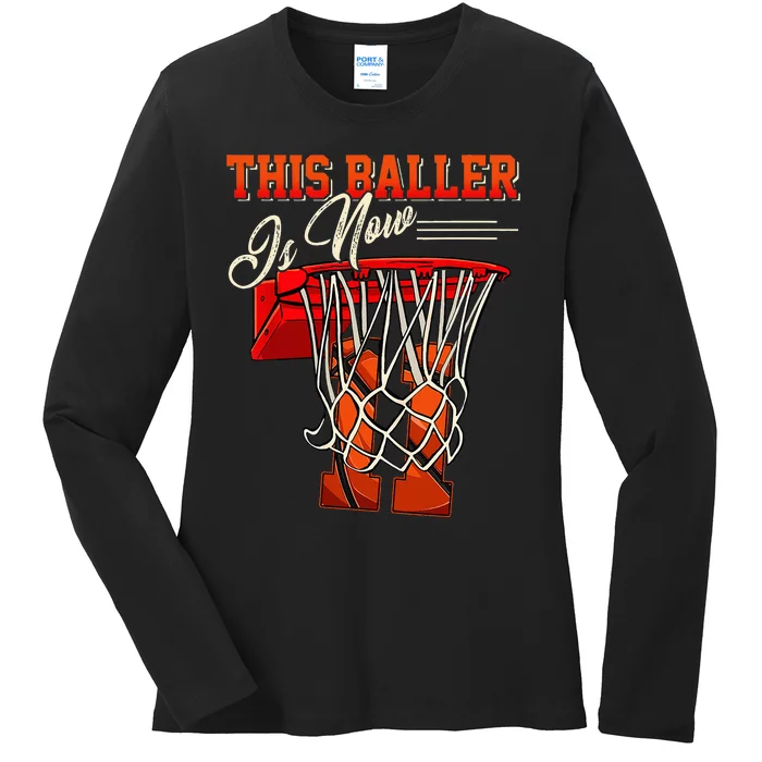 11th Birthday Boy Basketball 11 Years Old Ladies Long Sleeve Shirt