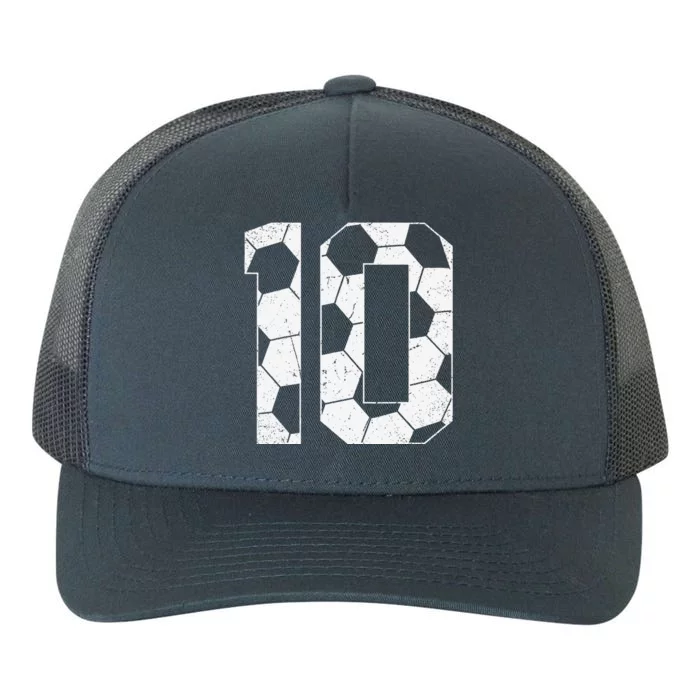 10th Birthday Boy Soccer Player Football 10 Years Old Yupoong Adult 5-Panel Trucker Hat