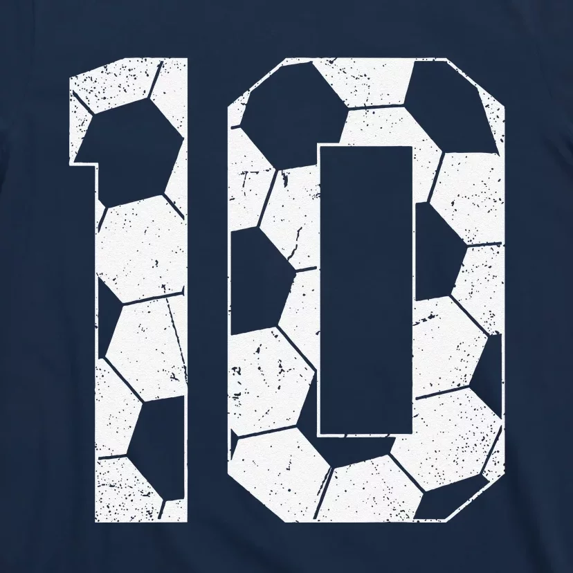 10th Birthday Boy Soccer Player Football 10 Years Old T-Shirt