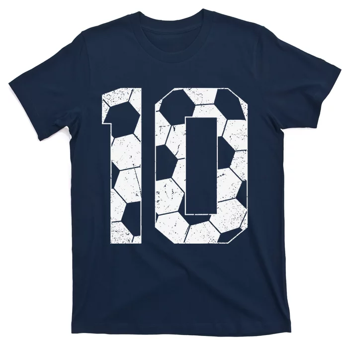 10th Birthday Boy Soccer Player Football 10 Years Old T-Shirt