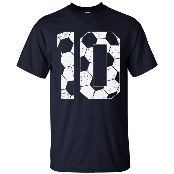 10th Birthday Boy Soccer Player Football 10 Years Old Tall T-Shirt