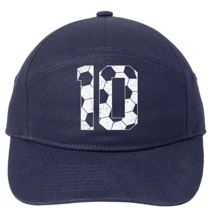 10th Birthday Boy Soccer Player Football 10 Years Old 7-Panel Snapback Hat