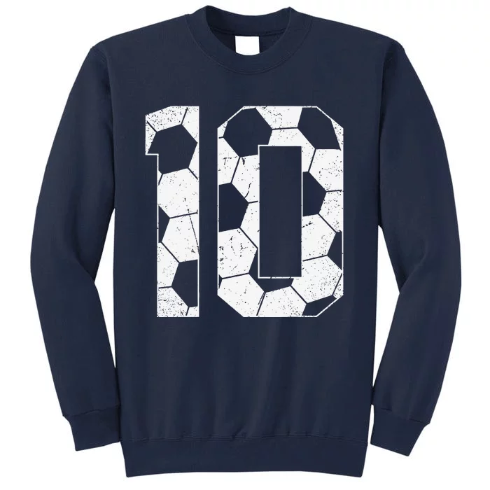 10th Birthday Boy Soccer Player Football 10 Years Old Tall Sweatshirt