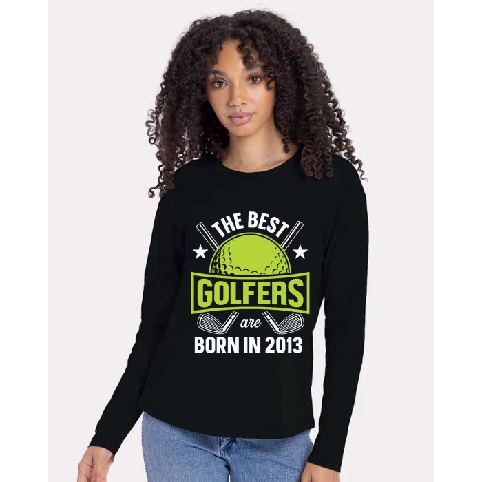 10th Birthday Best Golfers Tees Born In 2013 By Par Golfing Womens Cotton Relaxed Long Sleeve T-Shirt