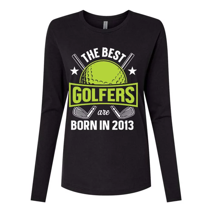 10th Birthday Best Golfers Tees Born In 2013 By Par Golfing Womens Cotton Relaxed Long Sleeve T-Shirt