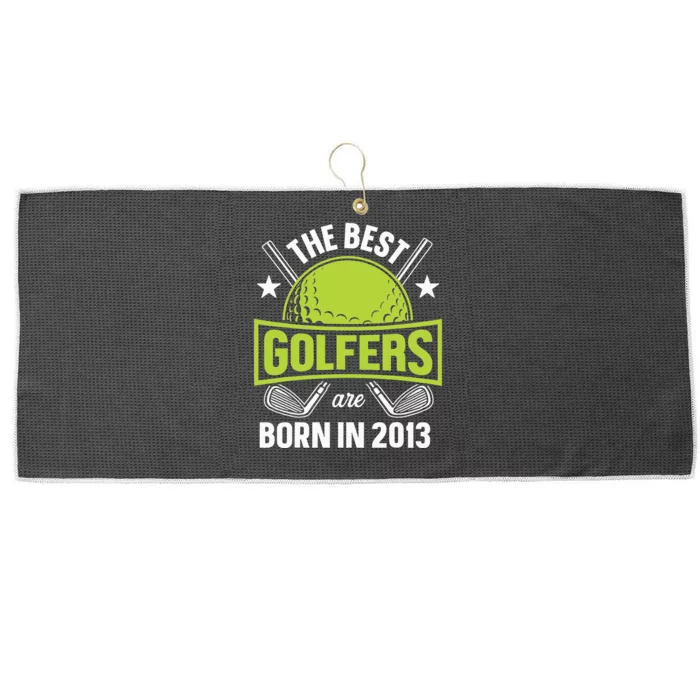 10th Birthday Best Golfers Tees Born In 2013 By Par Golfing Large Microfiber Waffle Golf Towel