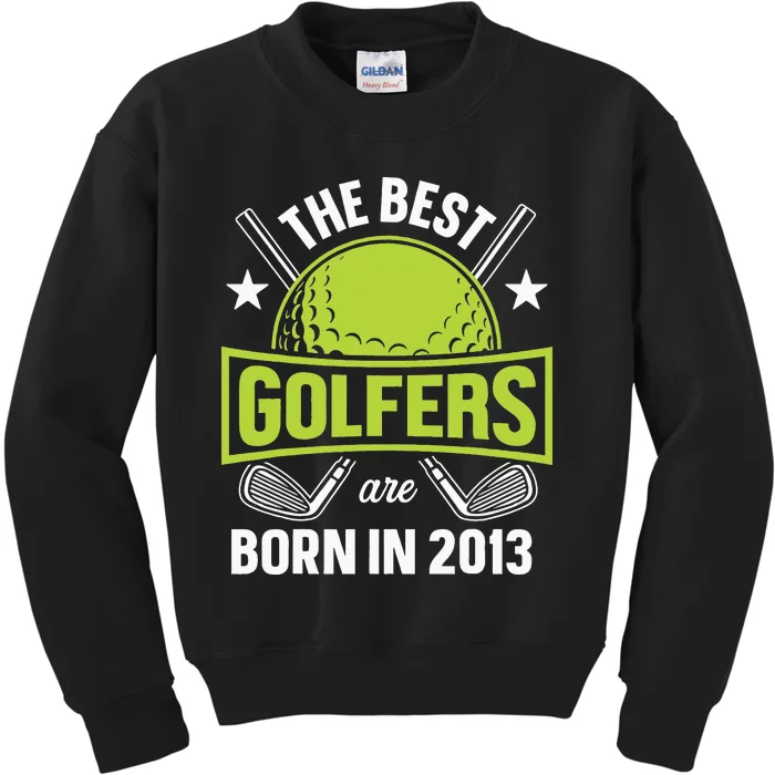 10th Birthday Best Golfers Tees Born In 2013 By Par Golfing Kids Sweatshirt