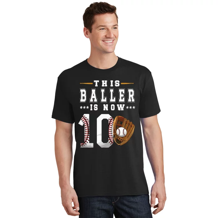 10th Birthday Baseball Boy Ten Year Old Baseball Player T-Shirt