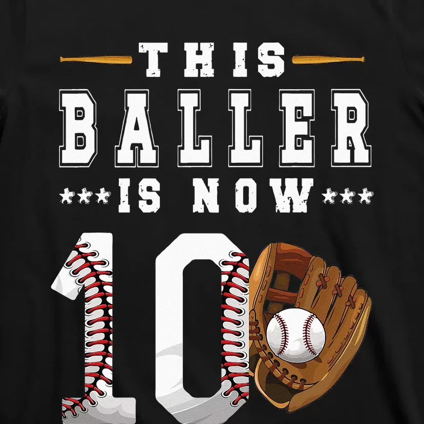 10th Birthday Baseball Boy Ten Year Old Baseball Player T-Shirt