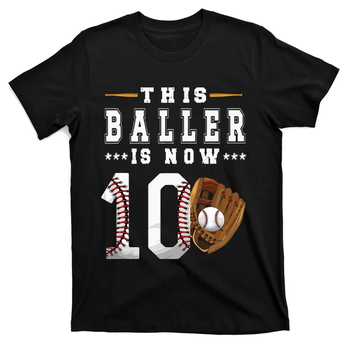 10th Birthday Baseball Boy Ten Year Old Baseball Player T-Shirt