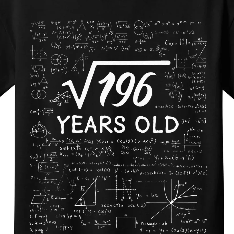 14 Birthday Boy Men Son Him Girl Funny Math 14th Birthday Kids T-Shirt