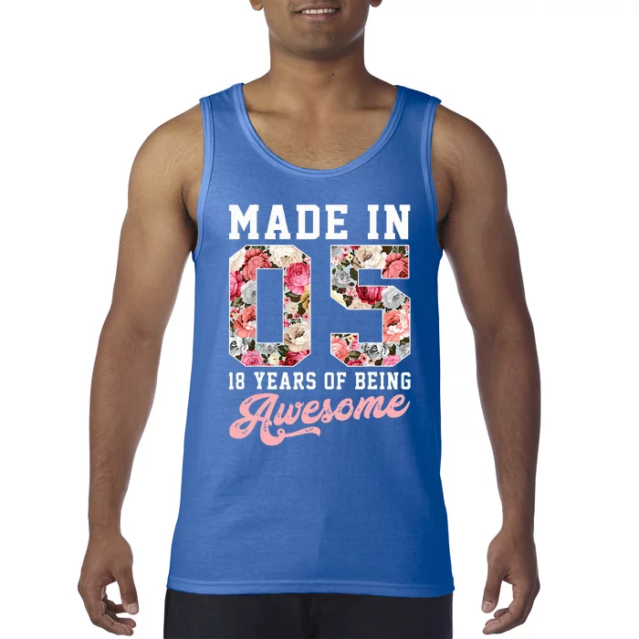 18th Birthday Born in 2005 18 Year Old Gift Tank Top