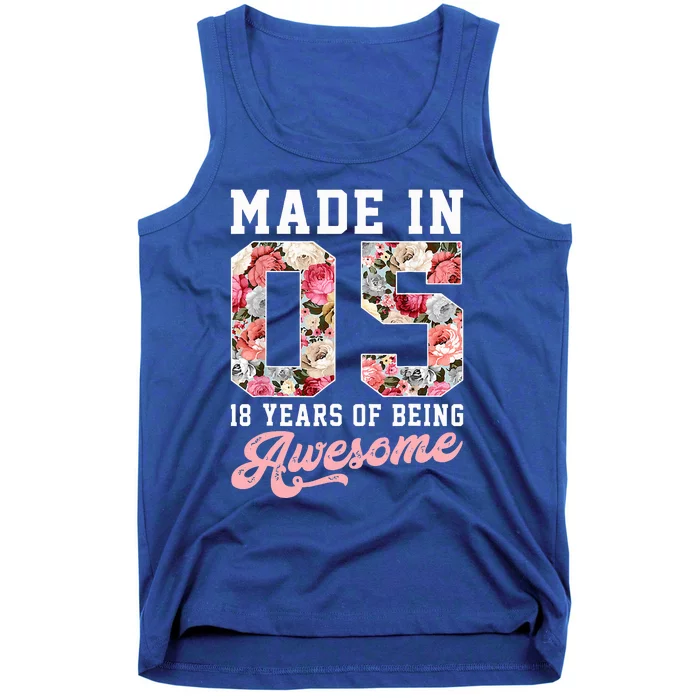 18th Birthday Born in 2005 18 Year Old Gift Tank Top