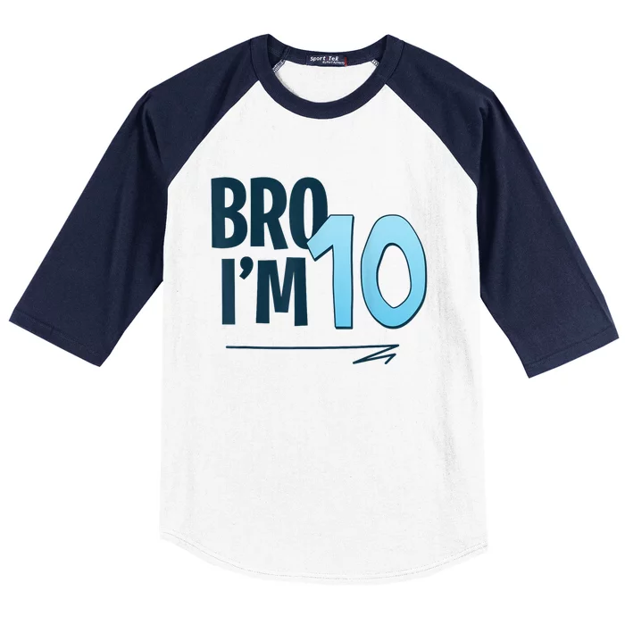 10th Birthday Boy Bro I’M 10 Year Old Ten Baseball Sleeve Shirt