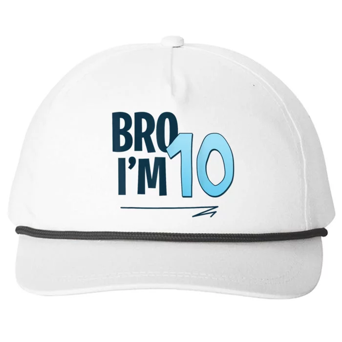 10th Birthday Boy Bro I’M 10 Year Old Ten Snapback Five-Panel Rope Hat