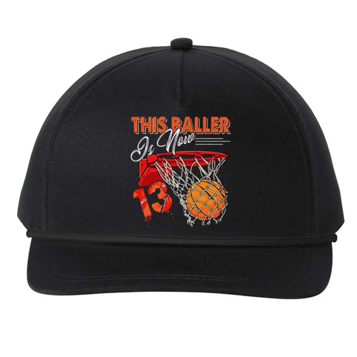 13th Birthday Basketball Funny 13 Years Old Snapback Five-Panel Rope Hat