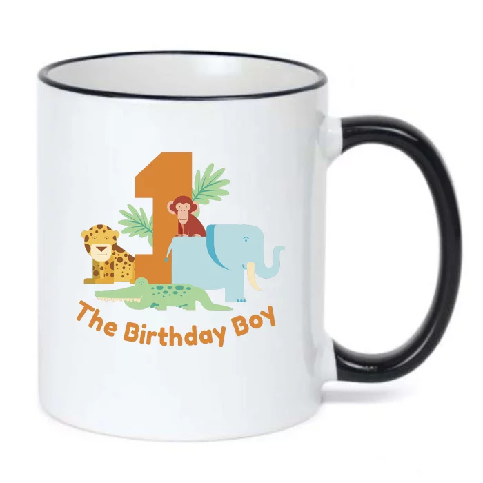 1st Birthday Boy Animal Jungle Black Color Changing Mug