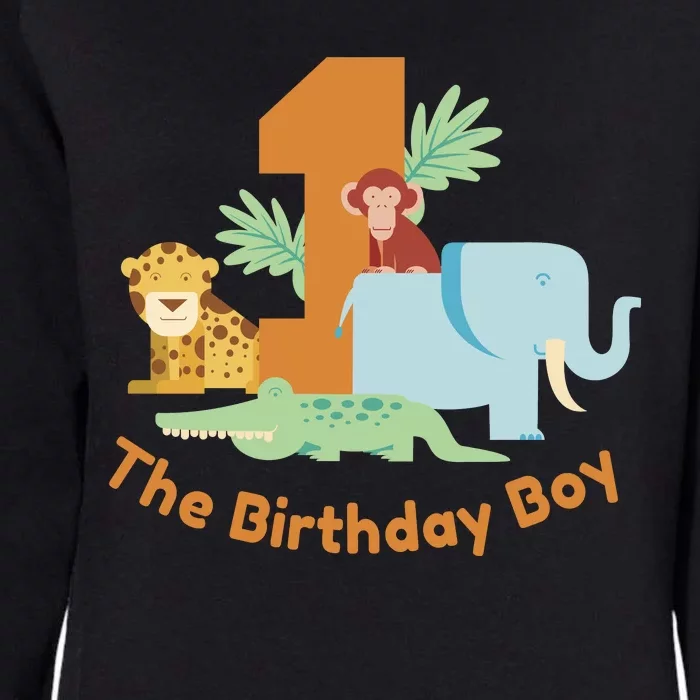 1st Birthday Boy Animal Jungle Womens California Wash Sweatshirt