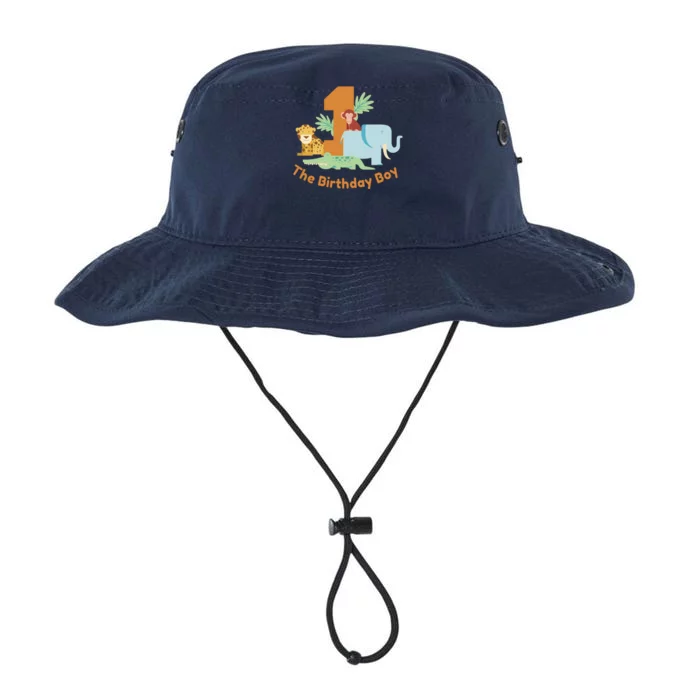 1st Birthday Boy Animal Jungle Legacy Cool Fit Booney Bucket Hat