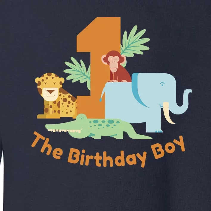 1st Birthday Boy Animal Jungle Toddler Sweatshirt