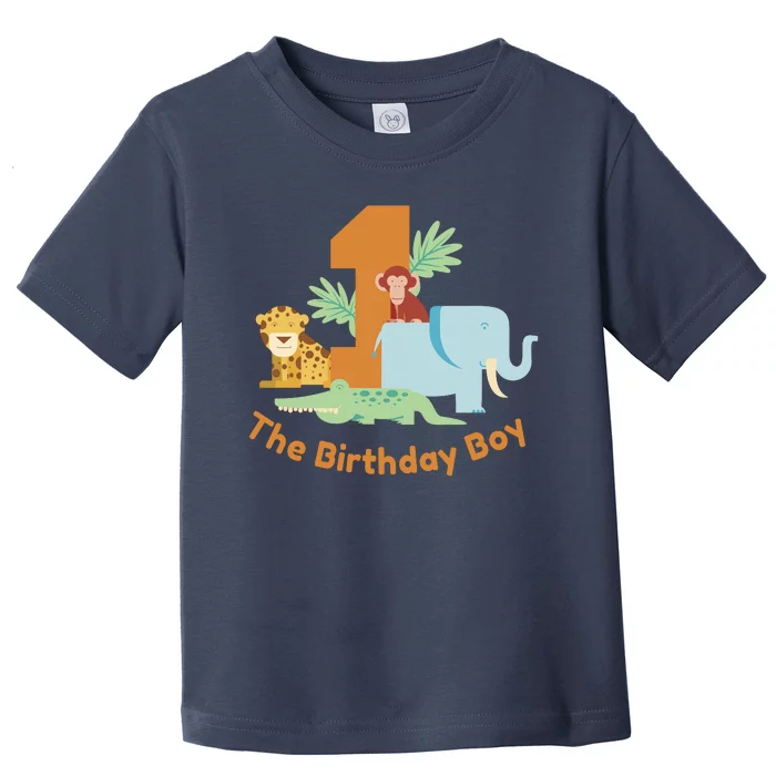 1st Birthday Boy Animal Jungle Toddler T-Shirt