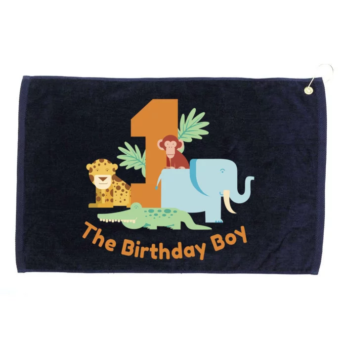 1st Birthday Boy Animal Jungle Grommeted Golf Towel