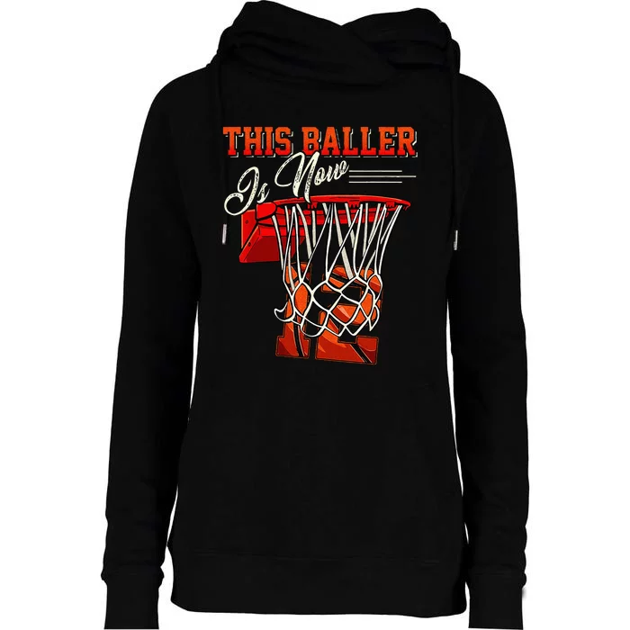 12th Birthday Basketball 12 Years Old Gift Womens Funnel Neck Pullover Hood