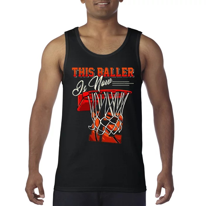 12th Birthday Basketball 12 Years Old Gift Tank Top