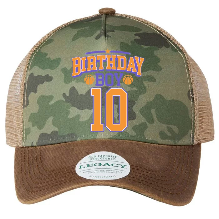 10th Birthday Basketball Lover 10 Years Old Bday Legacy Tie Dye Trucker Hat