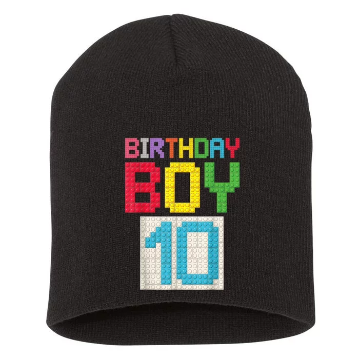 10th birthday Boy master builder 10 years old block building Short Acrylic Beanie