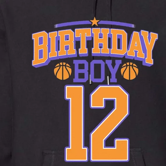 12th Birthday Basketball Lover 12 Years Old Bday Premium Hoodie