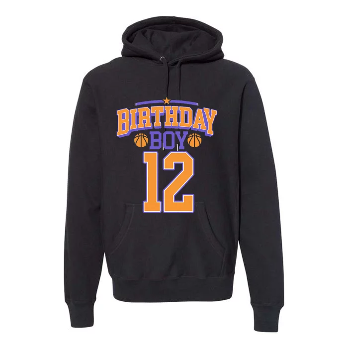 12th Birthday Basketball Lover 12 Years Old Bday Premium Hoodie