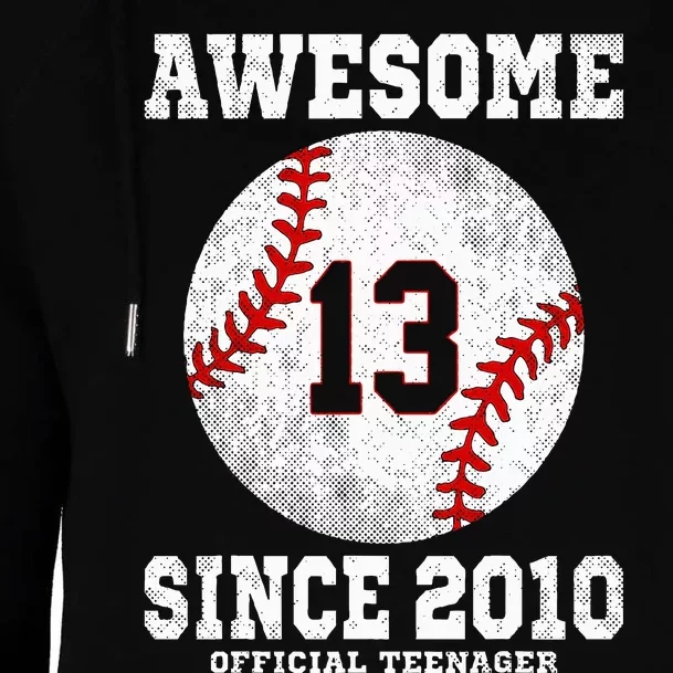 13th Birthday Baseball Player 13 Years Old O.fficial Teenager Womens Funnel Neck Pullover Hood