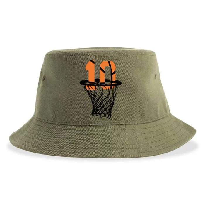 10th Birthday Basketball, 10th Birthday, Basketball , Basketball Player Sustainable Bucket Hat