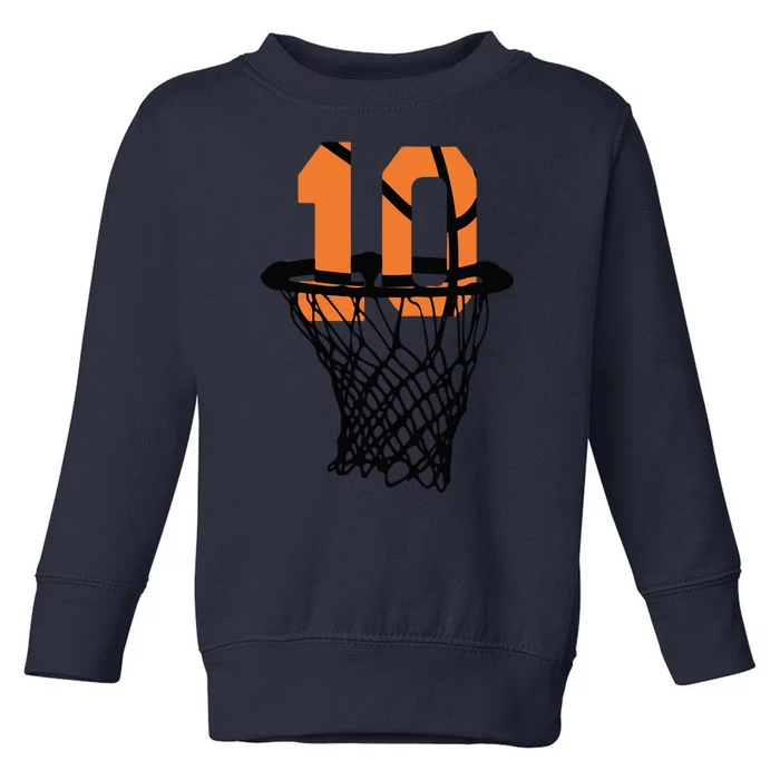 10th Birthday Basketball, 10th Birthday, Basketball , Basketball Player Toddler Sweatshirt