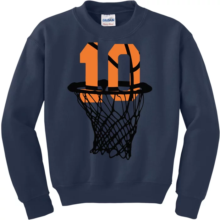 10th Birthday Basketball, 10th Birthday, Basketball , Basketball Player Kids Sweatshirt