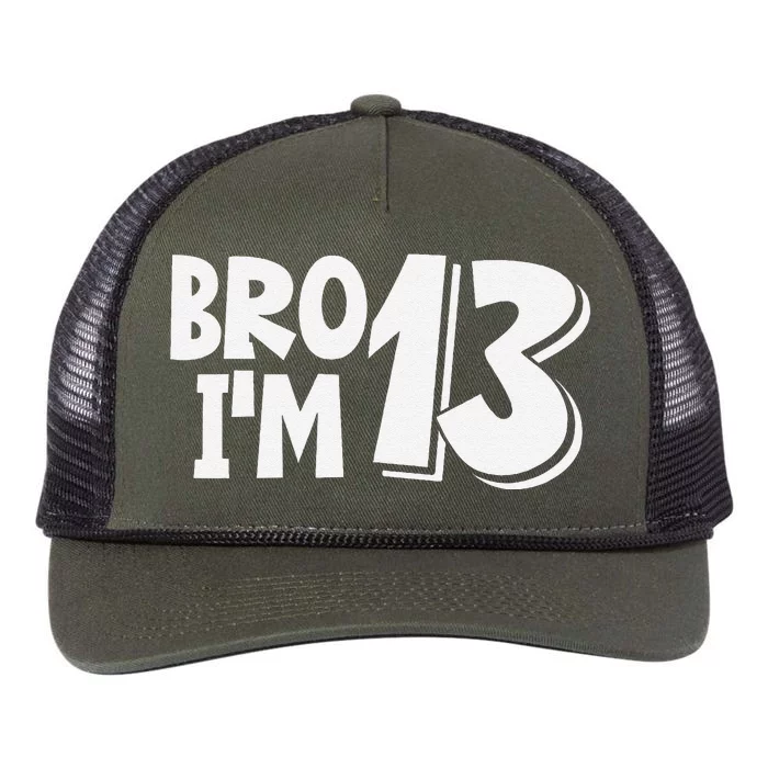 13th Birthday Bro I’m 13 Year Old Thirteen Thirteen Retro Rope Trucker Hat Cap