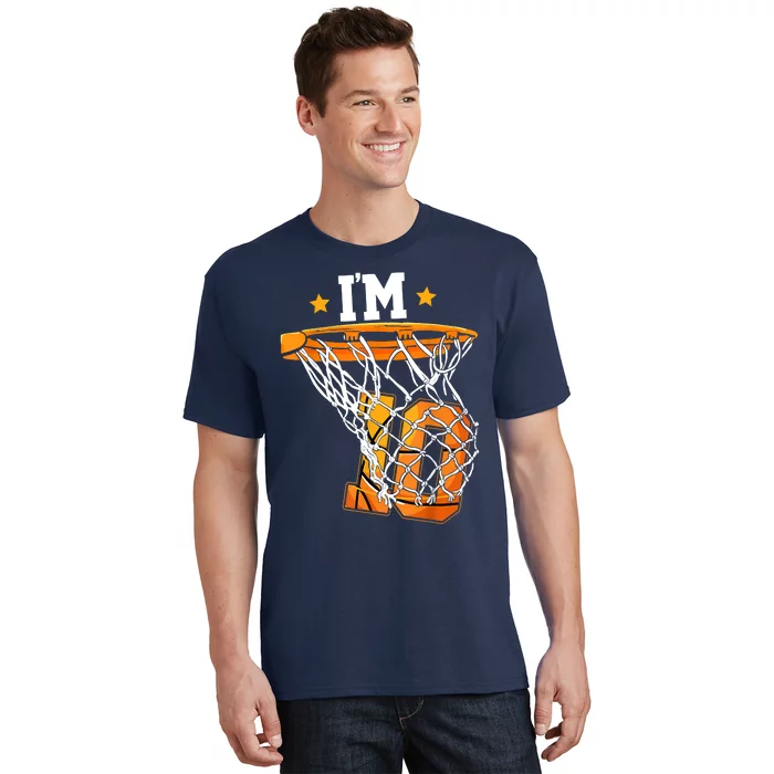 10th Birthday Basketball I'm 10 Birthday Party T-Shirt