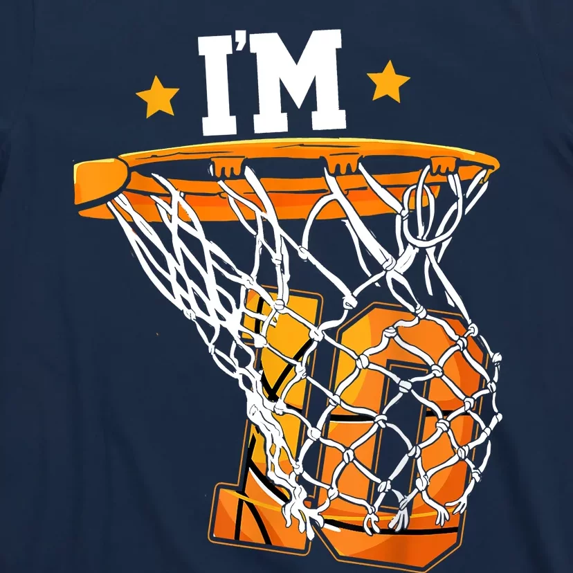 10th Birthday Basketball I'm 10 Birthday Party T-Shirt