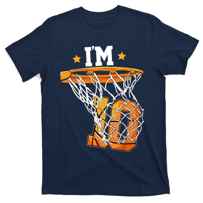 10th Birthday Basketball I'm 10 Birthday Party T-Shirt