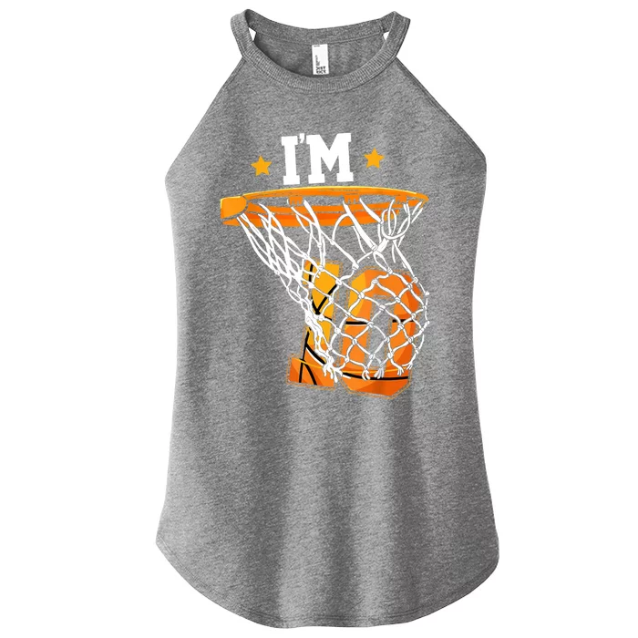 10th Birthday Basketball I'm 10 Birthday Party Women’s Perfect Tri Rocker Tank