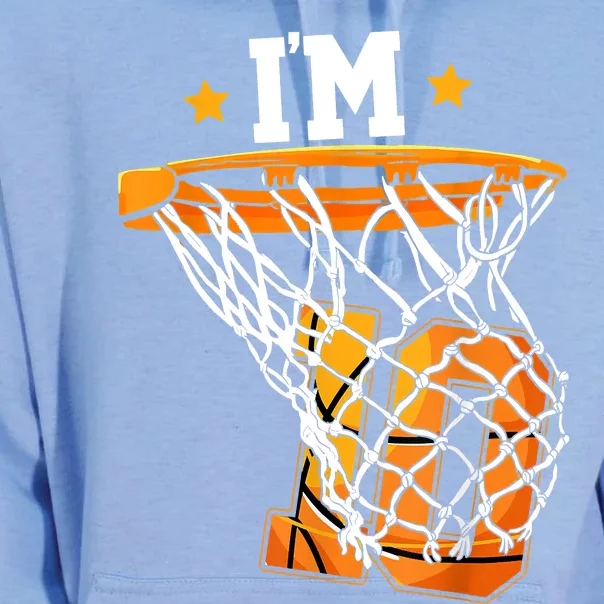 10th Birthday Basketball I'm 10 Birthday Party Unisex Surf Hoodie