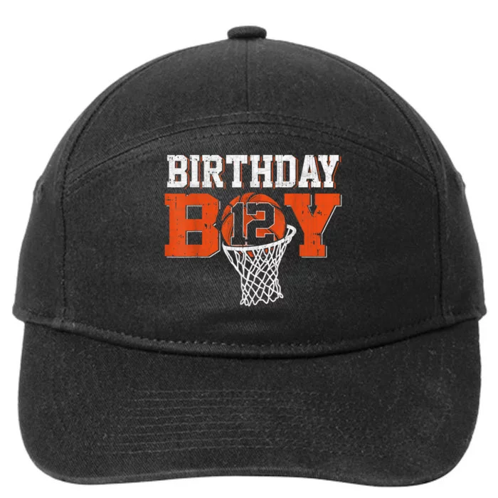 12th Birthday Boy Basketball Lover 12 Years Old Bday 7-Panel Snapback Hat