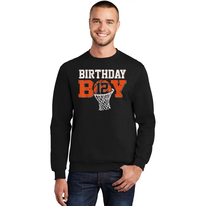 12th Birthday Boy Basketball Lover 12 Years Old Bday Tall Sweatshirt