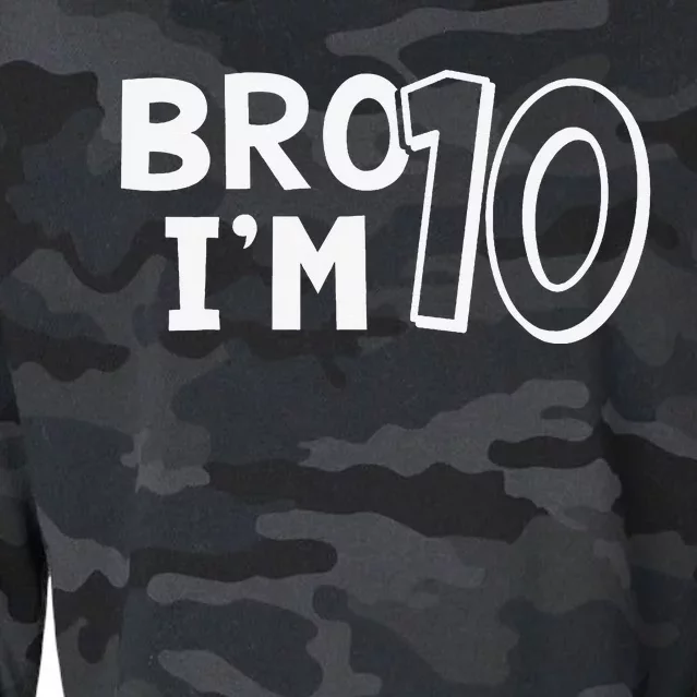 10th Birthday Bro I’m 10 Year Old Ten Tenth Party Cropped Pullover Crew