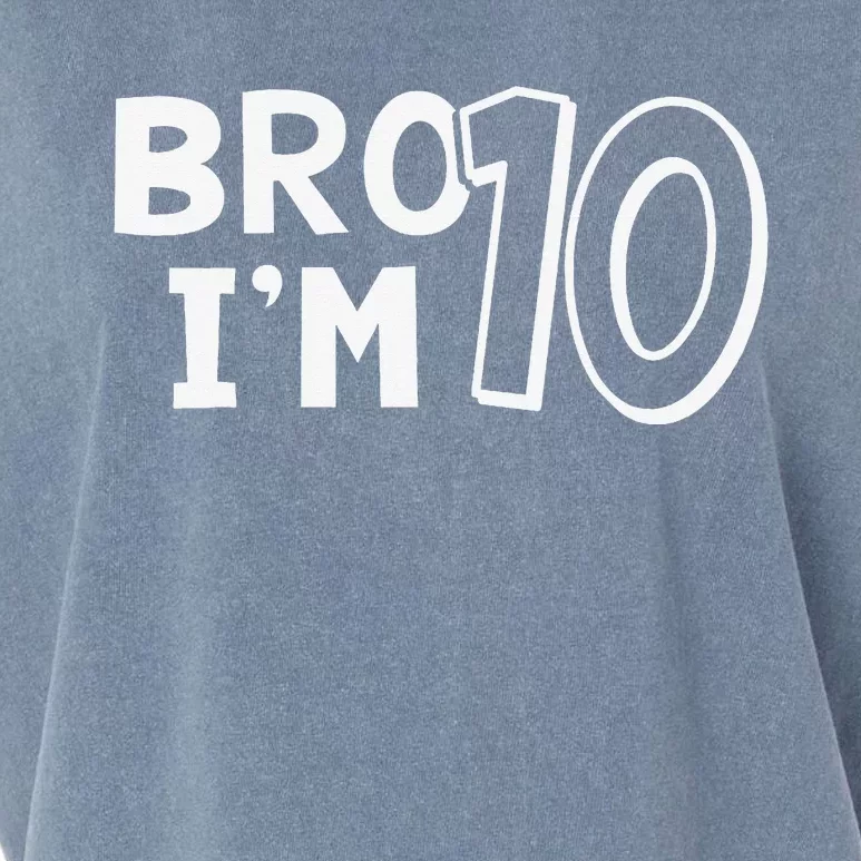 10th Birthday Bro I’m 10 Year Old Ten Tenth Party Garment-Dyed Women's Muscle Tee