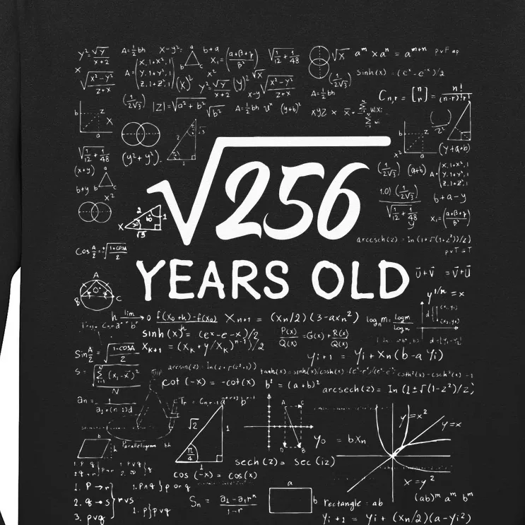 16 Birthday Boy Men Son Him Girl Funny Math 16th Birthday Long Sleeve Shirt