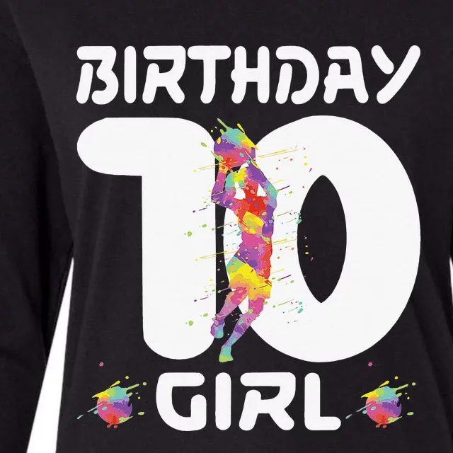 10th Birthday Basketball Ten 10 Year Old Womens Cotton Relaxed Long Sleeve T-Shirt